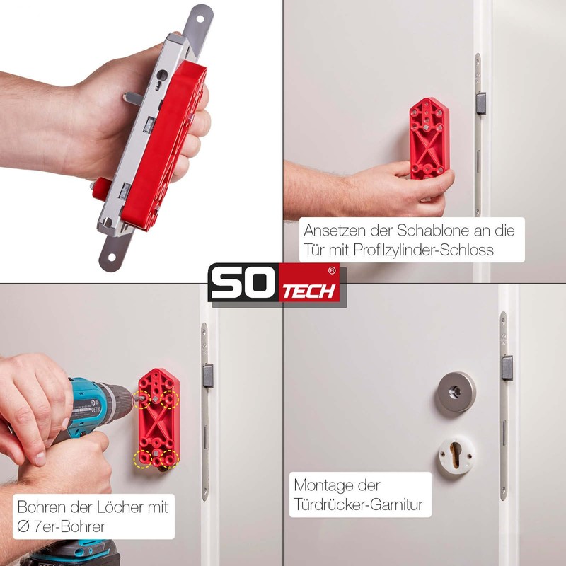 SOTECH Drilling template for door handle with rosette fitting (with