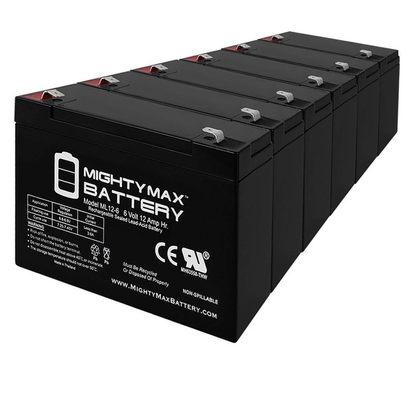 Mighty Max Battery 6V 12AH F2 Replacement Battery for Vision CP6100, CP6100D - 6 Pack Brand Product