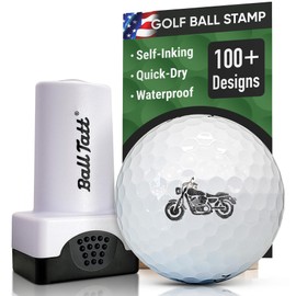 Ball Tatt - Motorcycle Golf Ball Stamp, Golf Ball Stamper, Self-Inking Golf Ball Stamp Markers, Reusable Golf Ball Marking Tool to Identify Golf Balls, Golfer Gift Golfing Accessories