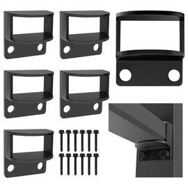 6Pcs Aluminum Alloy Fence Brackets Standard for 1" x 1 1/2" Fencing Railing Mounting Deck Railing Connectors Rail Mounts Handrail Bracket, Heavy Duty Metal Fence Bracket Fence Parts (Black,1inch)