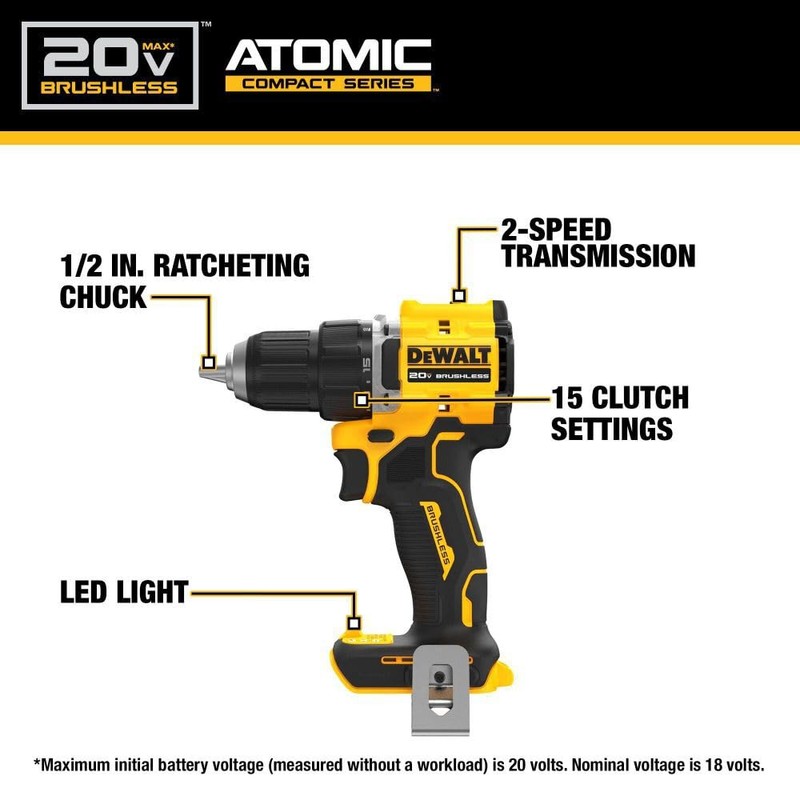 DeWalt DCD794 20V Cordless 1/2" Drill Driver (Tool Only)