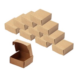 10 Pack 2.16’’× 2.16’’ × 0.98’’ Kraft Gift Boxes - Small Cardboard Boxes for Jewelry Packaging, Brown Paper Boxes Ideal for Gifts, Crafts, and DIY Projects
