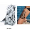 2 Blätter Temporäres Löwe Tattoo Tier Tattoo Löwen Klebetattoo HB724x2