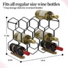 Buruis Countertop Wine Rack with Wood Base, 14 Bottle Tabletop