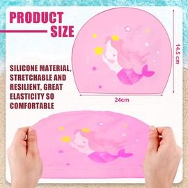 Garegce Kids Swimming Cap, Kids Fabric Swim Cap Waterproof Comfortable Soft Children'S Swim Hat, Unisex for Boys Girls Toddler Children Teens for Age 3-6-10, Cute Cartoon Pattern