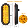 6PCS 6 inch oval led Amber Strobe 24 LED Trailer
