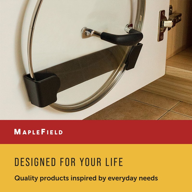 Maplefield Pot Lid Wall Organizers - Stick-On Clips for Pot