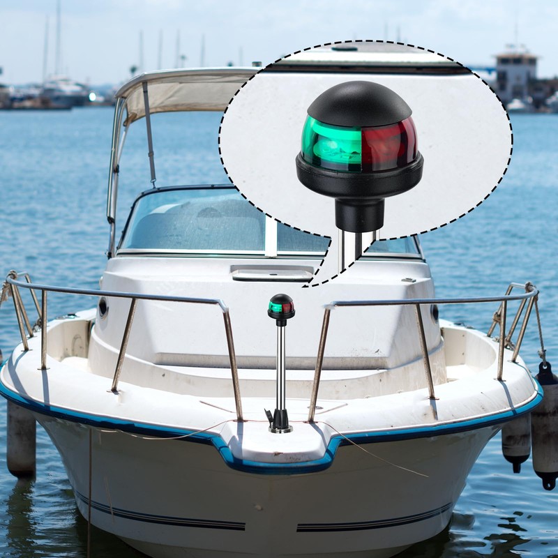 CLGMarine Bow Light,Boat Navigation Lights Red And Green Led,Light Pole
