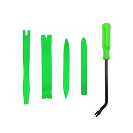 Ohleats 5PCS Auto Trim Removal Tool Kit, No Scratch Plastic Pry Tool Kit for Car Panel Audio Dashboard Dismantle, Automotive Interior Trim Molding Fastener Remover, Car Accessories (Green)