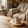 Natural Wooden Coasters, Pear-Shaped Heat Insulation Mats for Drinks, House
