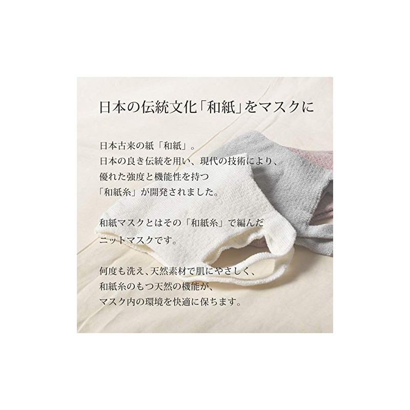 Japanese Washi Mask, Japan PAPER KNIT MASK, Men's, Women's, White,