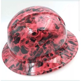 Wet Works Imaging Customized Pyramex Full Brim Hi Vis Pink Wicked Fire Hard Hat with Ratcheting Suspension
