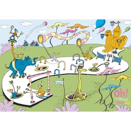Ceaco - Oh, the Places You'll Go! - Dr. Seuss - 300 Piece Oversized Jigsaw Puzzle - Large Puzzle Pieces with Bonus Poster - Colorful Puzzle for Adults and Teens Ages 14+