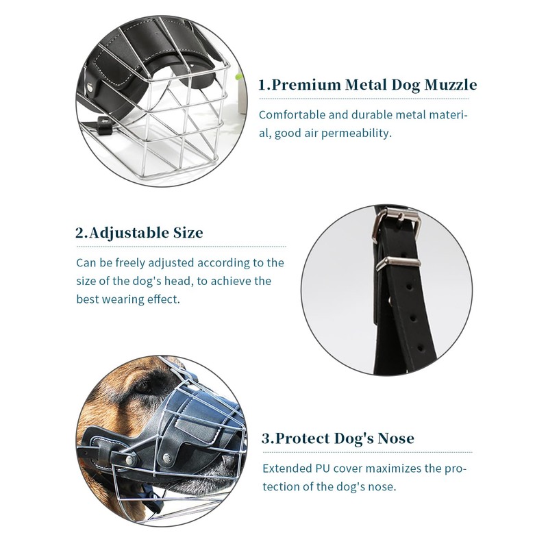 Dog Muzzle for Large Dogs, German Shepherd Muzzle with Adjustable