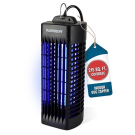 Flowtron Indoor Bug Zapper (Black) - 1000V Electric Insect Killer with UV Light - 215 Sq Ft Coverage - Plug-in Fly & Mosquito Trap for Bedroom, Kitchen & Office