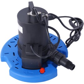 Pool Cover Pump: 1/4 HP Automatic Swimming Pool Cover Pump 120 V Submersible with 3/4 Check Valve Adapter1850 GPH Water Removal for Pool, Hot Tubs, Rooftops, Water Beds and More