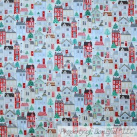 Makower UK BonEful Fabric FQ Cotton Quilt White Red Green Xmas Holiday Farm House Cottage