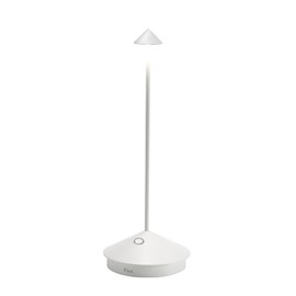 Zafferano, Pina Pro Lamp, Rechargeable Cordless Table Lamp with Touch Controls, Suitable for Indoor and Outdoor, Dimmer, 2200-3000 K, Height 11.4 Inches, White Color