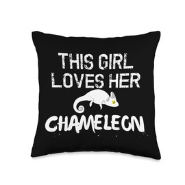 Chamaeleon Reptile Iguana Chameleon Motifs Joke Girls Lizard Pet Chameleon Throw Pillow, 16x16, Multicolor