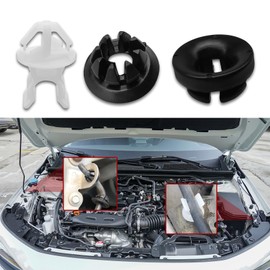 Rebvugr 3PCS Hood Prop Rod Holder, Car Hood Holder, Black White Hood Rod Grommet Clips, 91503-SS0-003 91604-SD2-013 Car Engine Hood Stay Clips Compatible with Honda Accord Odyssey (3PCS)