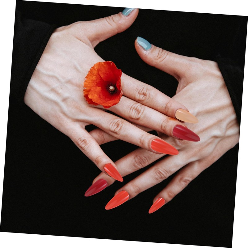 WOONEKY 24pcs Nude Press Nails for Women Minimalist Fake Nail