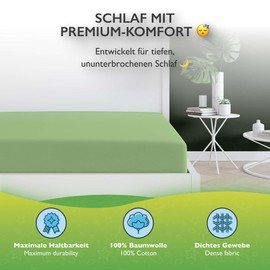 etérea Jersey Topper, Divan Bed Fitted Sheet - 100% Cotton - for a Topper Height of 5 - 10 cm