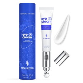 Crema para debajo de los ojos con cafena, crcuma y cido hialurnico, aplicador vibratorio y mucina de caracol, tratamiento antienvejecimiento para...  