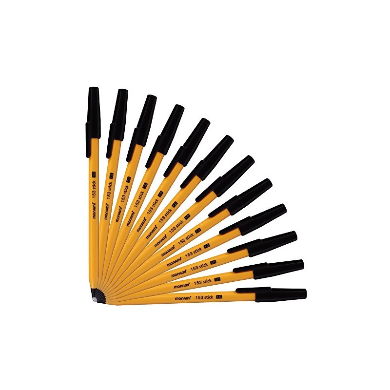 Monami 153 Sticks Ballpoint Pen 1.0 Mm Dozen Box (Black