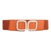 COTIM COYIN Women's Wide Elastic Waist Belt with Pearl Square