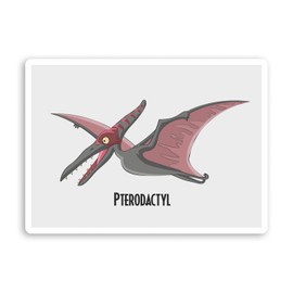 2 x 10cm Pterodactyl Cartoon Vinyl Stickers - Dinosaur Dino Sticker #70612