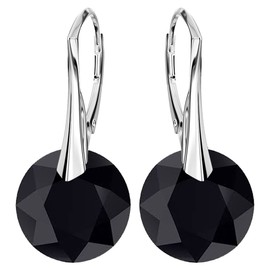 Rattle Clasp Fashion Jewellery 925 Silver Drop Earrings for Women Brands Crystals Earrings Hanging Silver 925 Hanging Earrings Jewellery for Women Girls Ideal Gift, Silver, Crystal