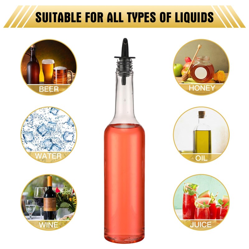 Tioncy 10 Sets 15oz Plastic Liquor Bottles with Pourers Sets