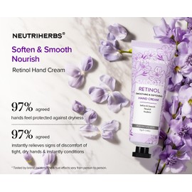 Neutriherbs Retinol Hand Cream, Lightweight Anti-Aging Hand Moisturizer for Hand Wrinkles. Soften Smooth Nourish Hand, Protect Skin, Nails, Cuticles with Green Bamboo Scent - 2.64oz