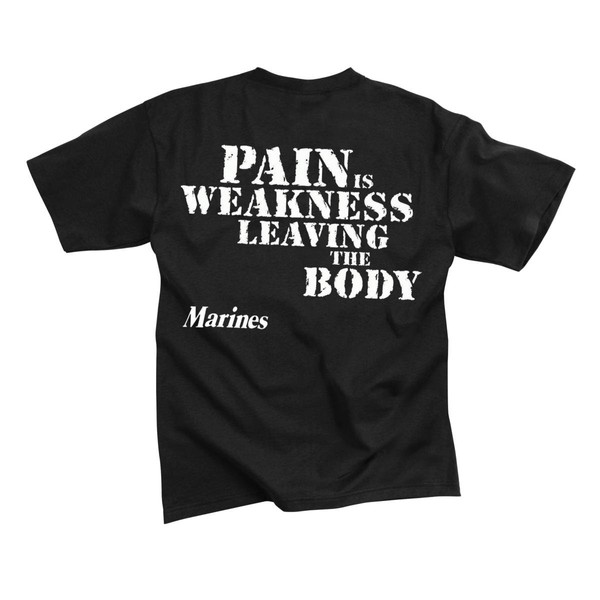 Rothco MARINES ''PAIN IS WEAKNESS'' T-SHIRT, Black, XL
