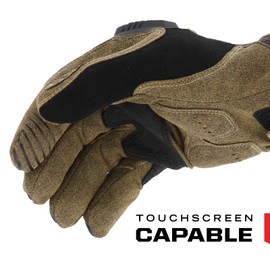 Mechanix Wear: M-Pact Work Gloves with Secure Fit, Work Gloves with Impact Protection and Vibration Absorption, Safety Gloves for Men (Brown, Small)