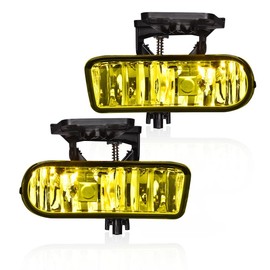 G-PLUS Front Bumper Fog Light Compatible With 2000-2006 GMC Yukon/Yukon XL,Driving Fog Lamps Replacement Driver & Passenger Side Pair (Yellow lens)