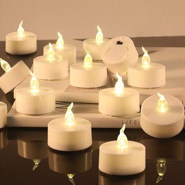 Flameless Tealight Candles Battery Tea Lights LED flameless Tea Lights Candles Fake Unscented Realistic Warm Yellow Electric Votive Candles for Holiday Party Supplier Home Christmas Decor 20 PCS