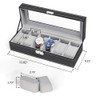 NEX 6 Slot Leather Watch Box Display Case Organizer Glass