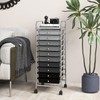 Julimoon 10 Drawer Storage Cart, Rolling Cart with Lockable Wheels,