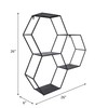Sagebrook Home 26" Hexagon Wall Shelf - Black Iron Hexagonal
