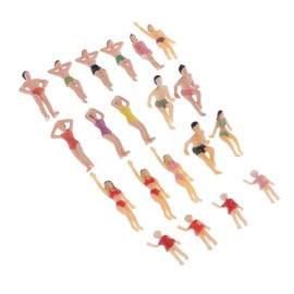 20-Pack 1.4 inch Miniature Beach Swimsuits People Figures Model Train Diorama Scenics Building Kit, 1:50 Scale