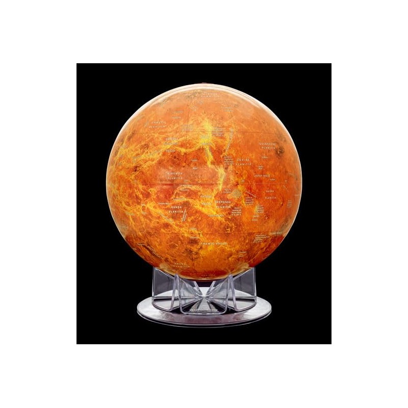 Generic Venus Globe, 12 inches, Orange, Acrylic Base, Celestial Map