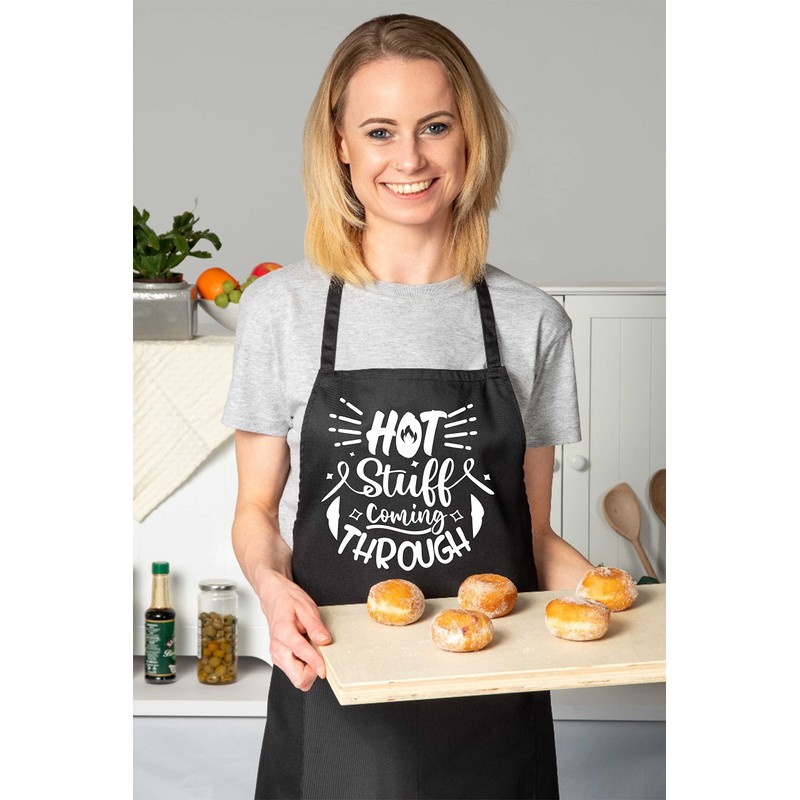 Print4U Hot Stuff Coming Through Apron Novelty Baking BBQ Cooking
