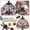 Nizrsky Tiffany Table Lamp,3 Color-Temperature Dragonfly Stained Glass Lamp,8 Inch