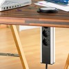 Revolt Recessed Socket: Retractable Table 3-Way Socket Strip in Aluminium