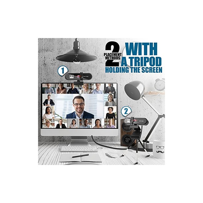 Web Camera Webcam 2K 25601440 Full HD with Microphone Auto