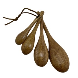 Wooden Spoons Set 4 PACK,Acacia Measuring Spoons Cups Baking Utensil,Kitchen Cooking Tools Tablespoon Engraved Accurate Measuring Cups,Measuring Set for Dry and Liquid Ingredients