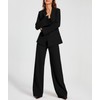 Casly Lamiit Two Piece Outfits for Women Black Blazer Jacket