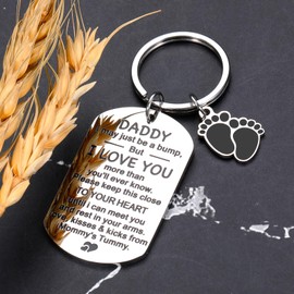 Dad to Be Fathers Day Keychain Gifts from Wife Pregnancy Baby Announcement Gifts for New Dad Expectant Dad Gifts for Husband Soon to Be Dad First Time Dad Gifts Christmas Valentines Day Gifts for Him
