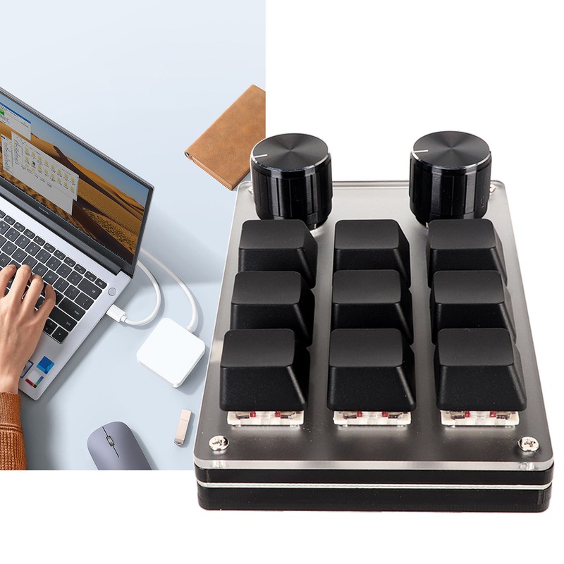 Red Switch Macro Keyboard Plug and Play Ergonomic Customized Knobs